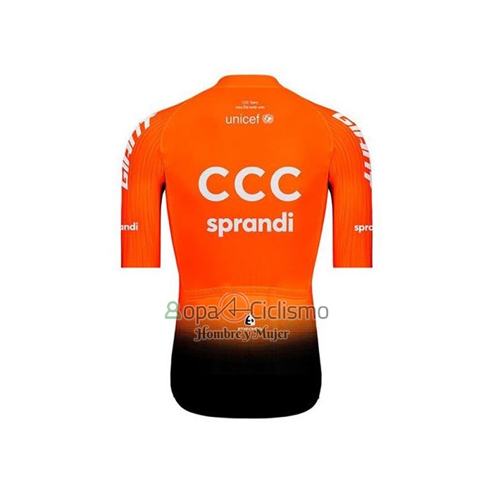 Ccc Ropa Ciclismo Culotte Corto 2020 Mangas Cortas Sprandi Naranja Negro